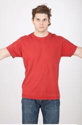 Upper Body Man Casual Shirt T shirt Studio photo references